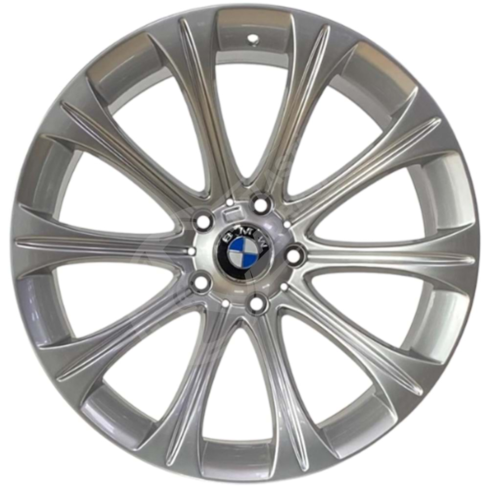 9.0X19 PCD 5X120 BK-027 Hyper Silver ET14 74.1 Front