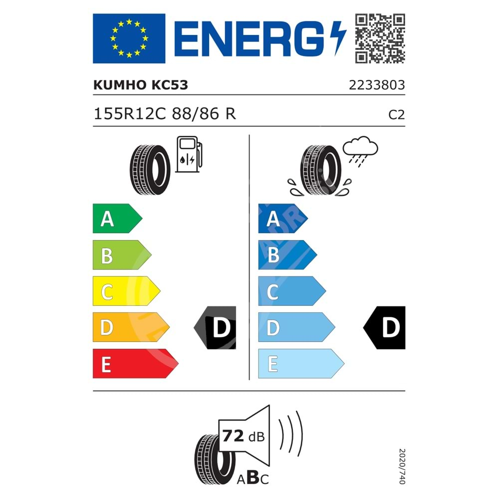 155R12C 8PR 88/86N Kumho Portran KC53