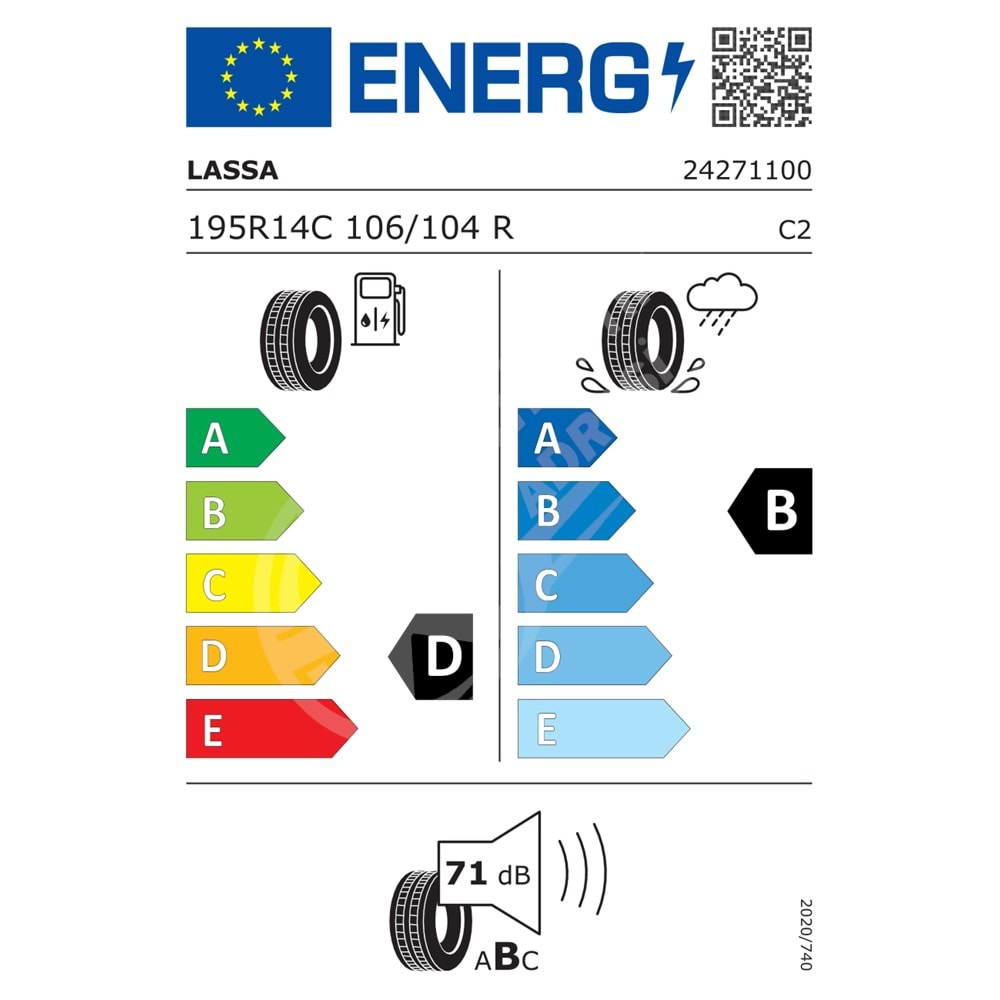 195R14C 8PR 106/104Q Lassa Transway