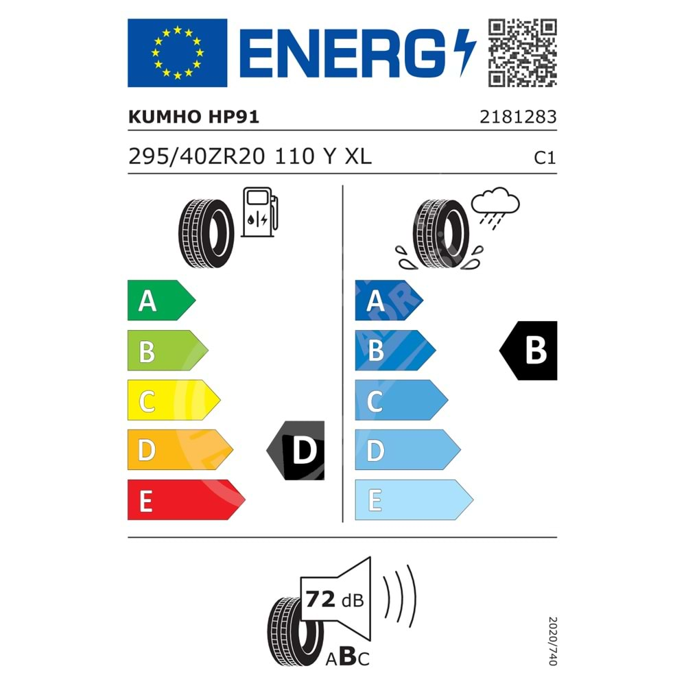 295/40R20 110Y XL Kumho Crugen HP91