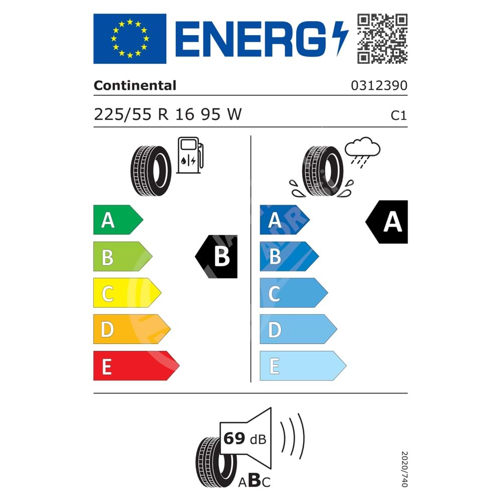 225/55R16 95W Continental UltraContact FR