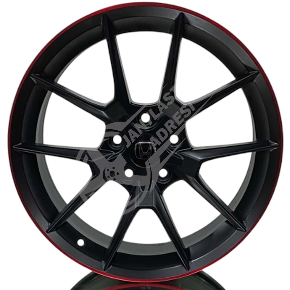 8.0X18 PCD 5X114.3 DY-1298 Matt Black Red ET40 67.1