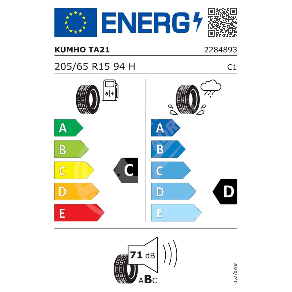 205/65R16 95H Kumho Solus TA21 M+S