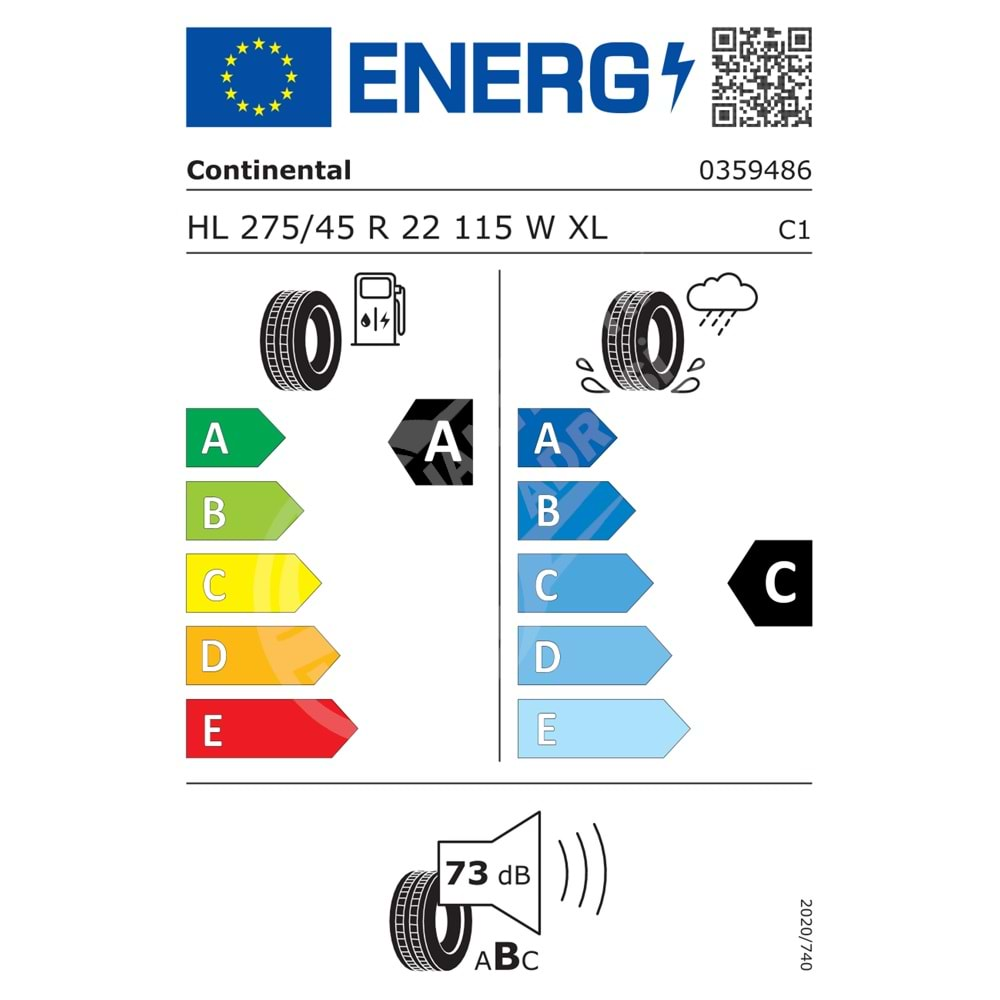 275/45R22 115W XL Continental CrossContact RX LR