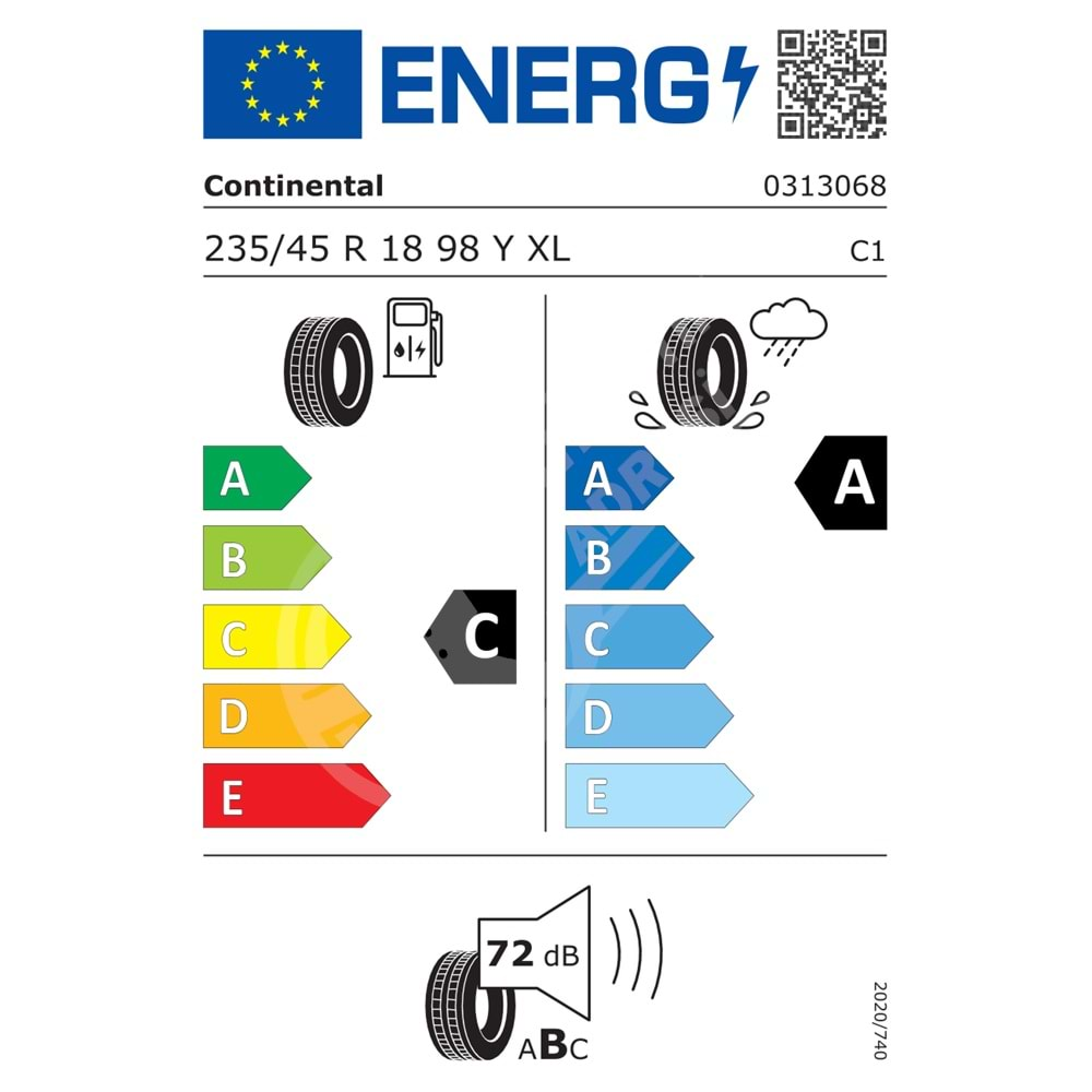 235/45R18 98Y XL Continental PremiumContact 7 FR