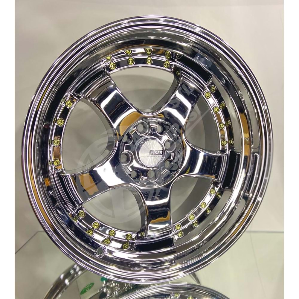 9.0X17 PCD 4X100 R1W-L002 Chrome SSR ET20 73.1