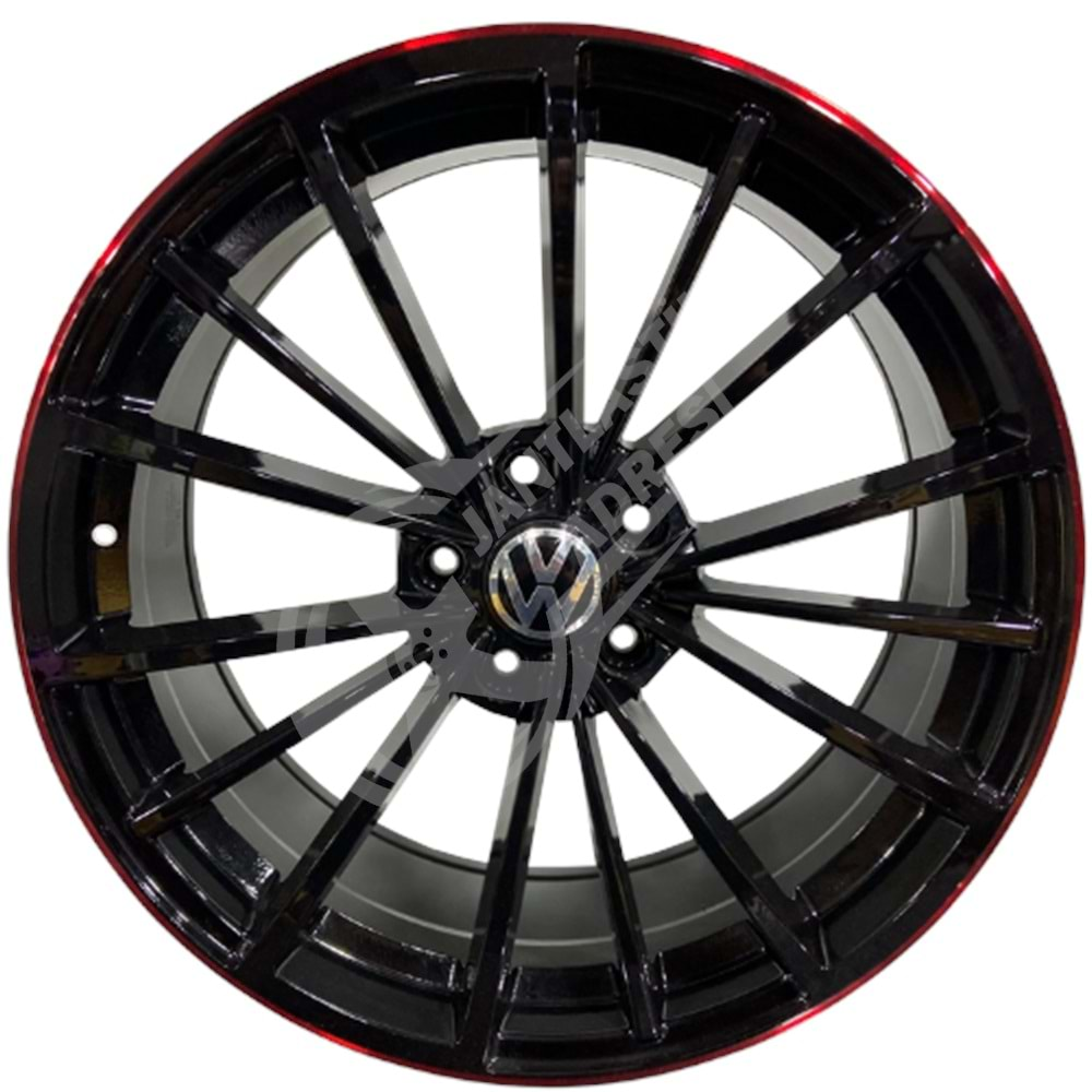 8.0X19 PCD 5X112 BK-5937 Black Red Lip ET45 57.1