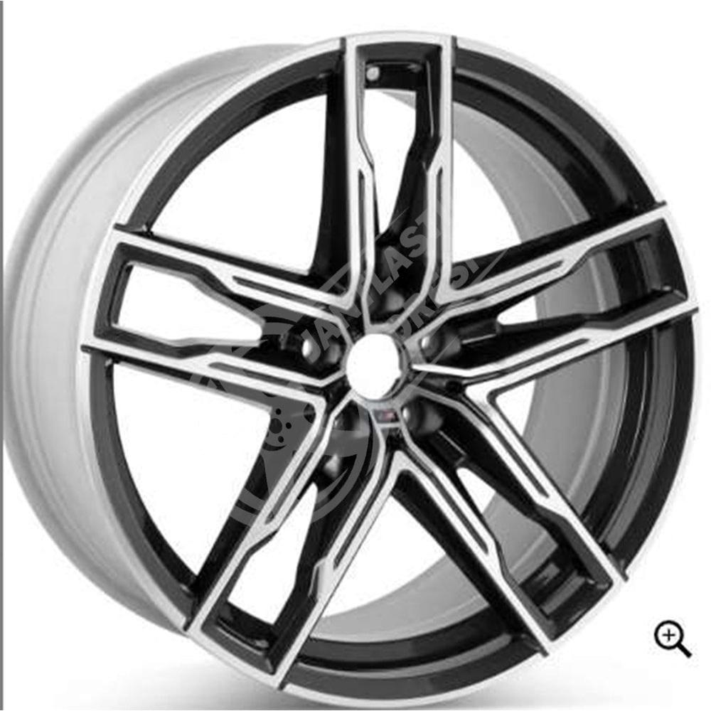 9.5X20 PCD 5X112 R1W HP-3076 Black Machined ET35 66.5