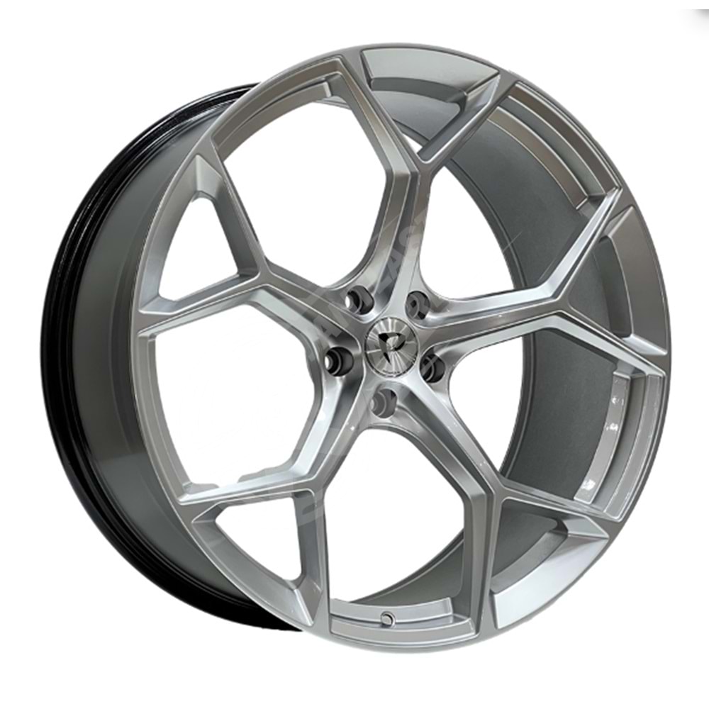 9.5X22 PCD 5X112 BK-1090 Hyper Silver ET28 66.45