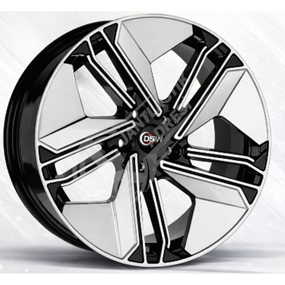 8.0X18 PCD 5X112 Truva-1207 Black Silver Diamond ET40 66.45