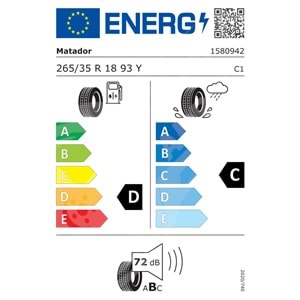 265/35R18 93Y Matador MP47 Hectorra 3 FR