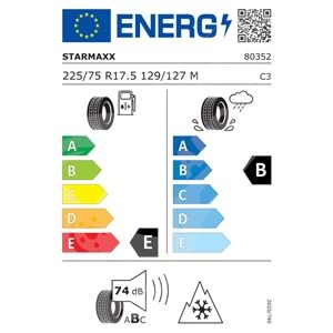 225/75R17.5 129/127M Starmaxx DZ300 M+S