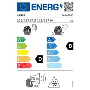 225/75R17.5 12PR 129/127M Lassa Maxiways 100S M+S