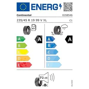 235/45R19 99V XL Continental EcoContact 6 VOL