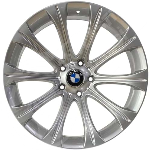 9.0X19 PCD 5X120 BK-027 Hyper Silver ET14 74.1 Front