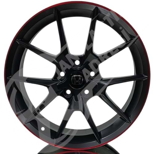 8.0X18 PCD 5X114.3 DY-1298 Matt Black Red ET40 67.1