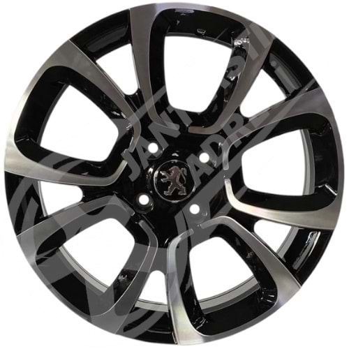 7.0X17 PCD 4X108 BK-5850 Black Machined ET25 65.1