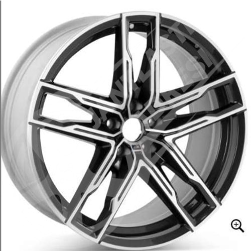 9.5X19 PCD 5X112 R1W HP-3076 Black Machined ET35 66.5