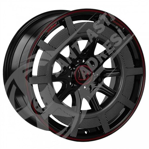 9.5X19 PCD 5X112 RC-3500 Black Red ET48 66.6