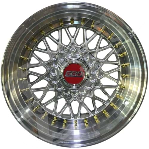 10X16 PCD 4X100 BK-942 Silver Lip Mac Gold Rivets ET12 73.1