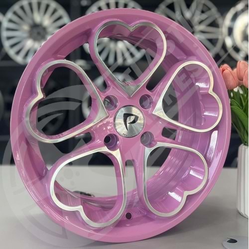 6.5X15 PCD 4X100 BK-3S1087 Pink Machined ET35 73.1